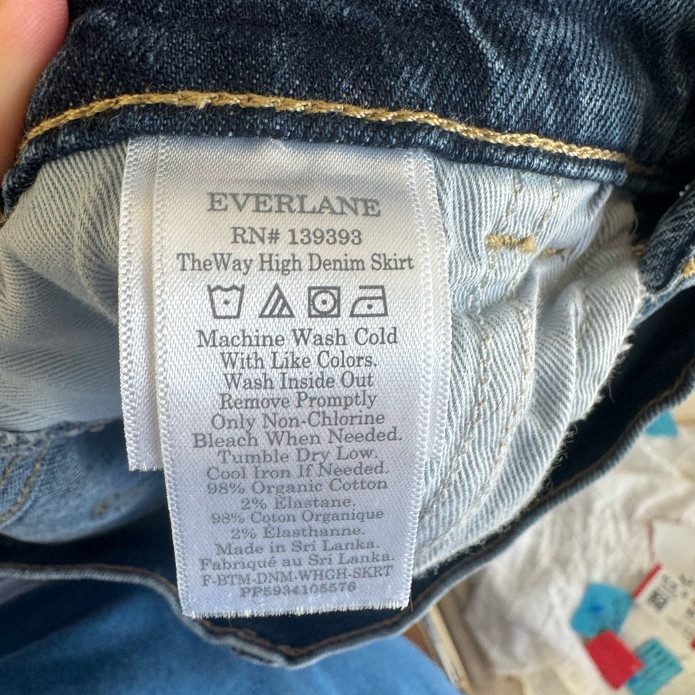 Everlane Way High Daisy Embroidered Denim Skirt Organic Cotton Cottagecore Chic - Picture 7 of 8
